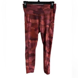 Athleta Orange/Red Camo Leggings